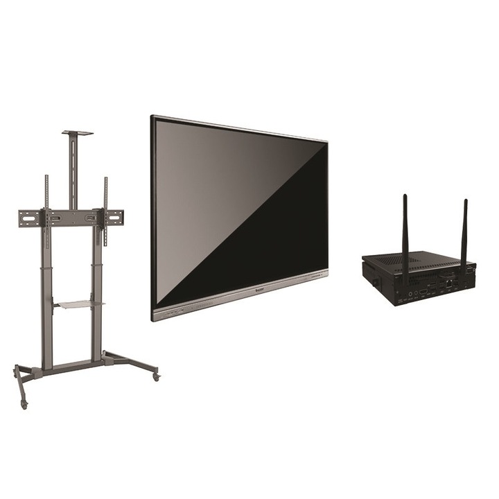 Pachet cu Display interactiv DONVIEW DS-65IWMS-L05A All In One, suport mobil Sunne, OPS i3 cu Windows 10