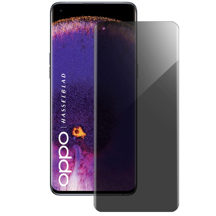 Защитно фолио SILKASE, За OPPO Find X5 Pro, Функция за поверителност, Защита на екрана, Възстановяващ се силикон