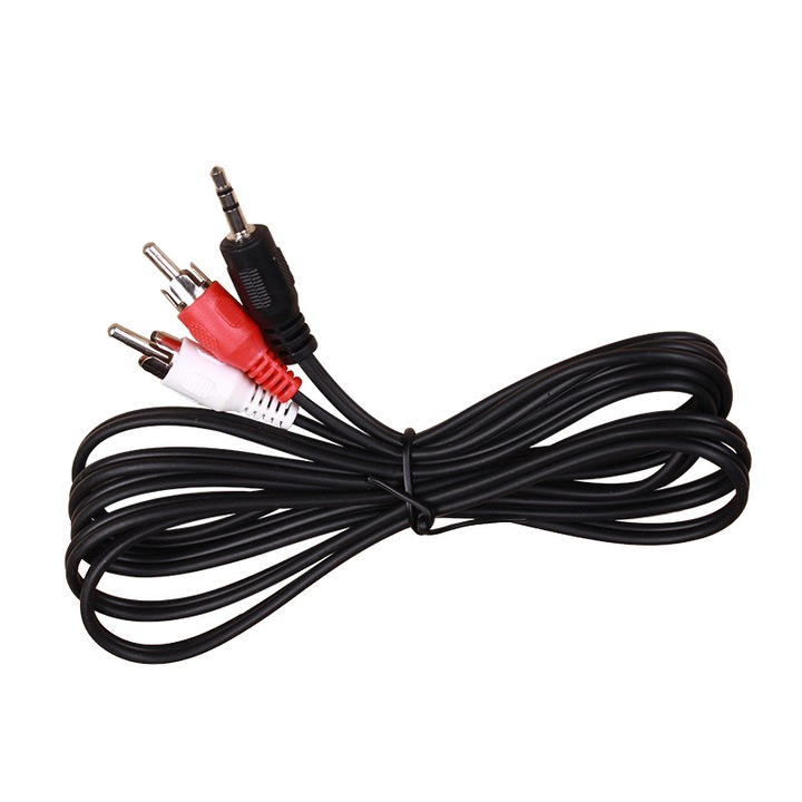 MRG M755 Jack audio kábel, Jack 3,5 mm, 2 x RCA, fekete