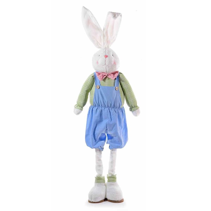 Текстилна фигурка Великденско зайче Момче с моделируеми крака 33x19x88 см