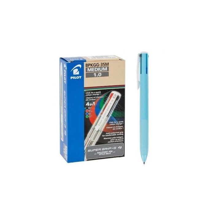 Химикал Pilot super grip g 4 цвята, светлосин