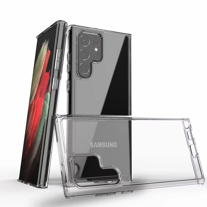 Samsung Galaxy S22 Ultra 5G szilikon tok, hátlaptok, telefon tok, vastag, átlátszó, 2mm