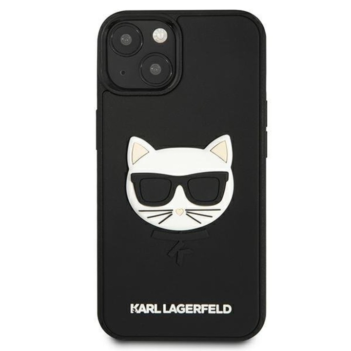Husa Karl Lagerfeld KLHCP13SCH3DBK compatibila cu iPhone 13 Mini, 3D Rubber Choupette, Negru