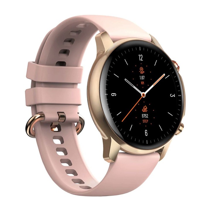 Ceas smart Kospet Magic 4, display 1.32 inch, 5atm, tensiune arteriala, pedometru, ritm cardiac, bluetooth 5.0, roz