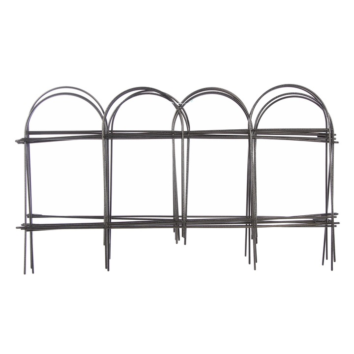 Комплект метална ограда, Декоративен, За градината, 304,8 х 23 см, 8 бр.