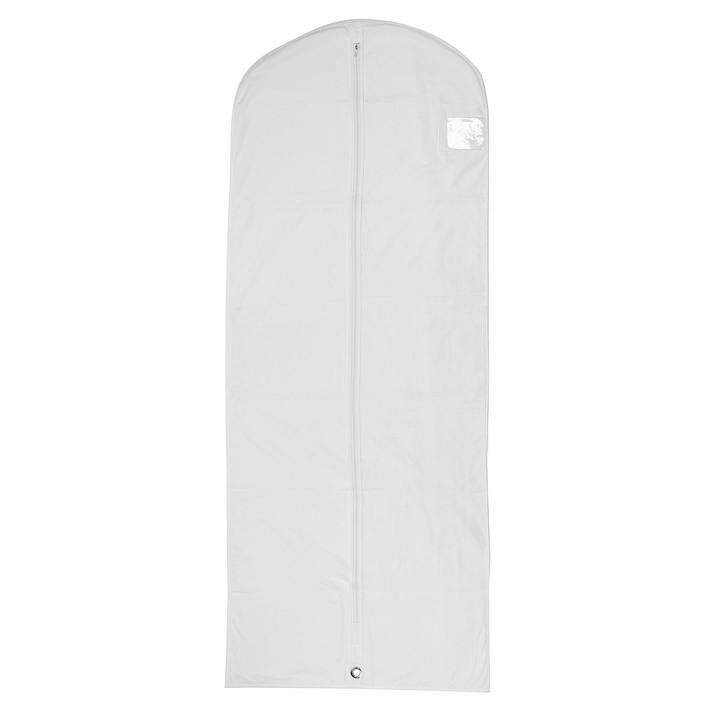 Husa pentru protectie haine Aim Deco, alba, 170 x 60 x 15 cm, cu burduf lateral