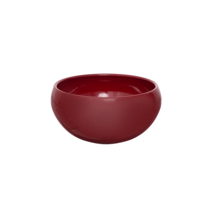 Ghivechi ceramic rotund pentru aranjamente florale, 21 cm diametrul, 11 cm inaltime, bordeaux