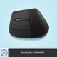 Logitech Lift balkezes függőleges ergonómikus vezeték nélküli egér, Grafitszürke