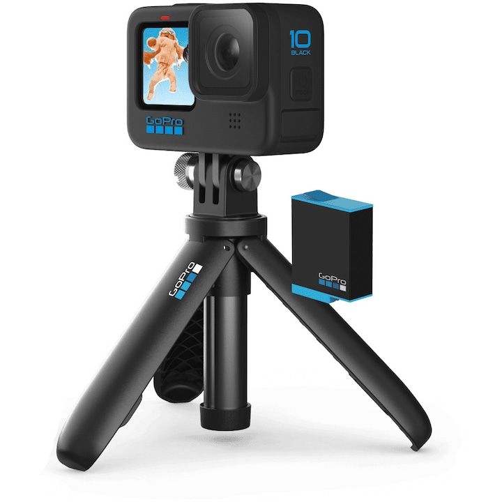Спортна видеокамера GoPro H10B Bundle, 5.3K, 23MP