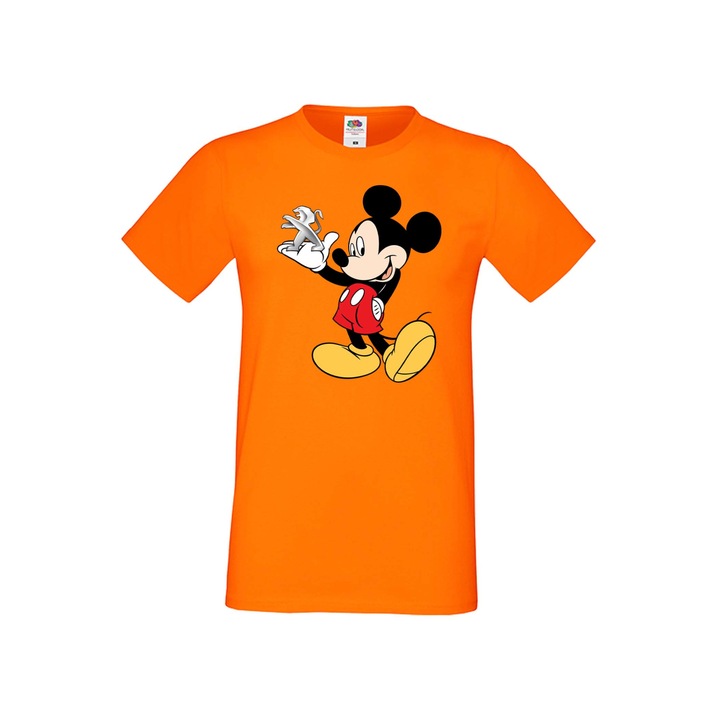 Tricou barbati Mickey Mouse Mickey Mouse Disney Tralala Mickey Mouse Peugeot, portocaliu, M