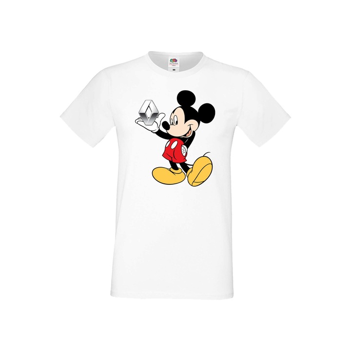 Tricou barbati Mickey Mouse Mickey Mouse Disney Tralala Mickey Mouse Renault, Alb, 4XL