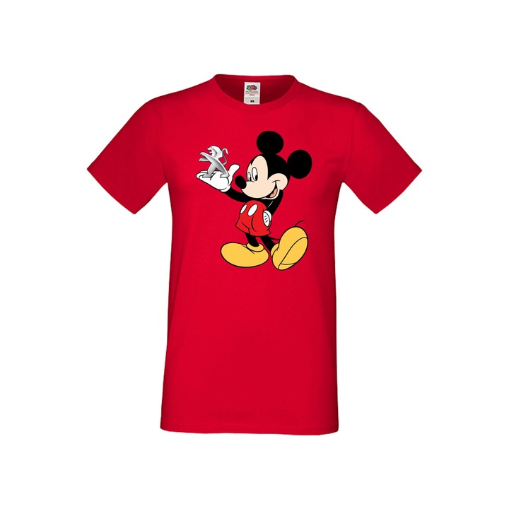Tricou barbati Mickey Mouse Mickey Mouse Disney Tralala Mickey Mouse Peugeot, rosu, 3XL