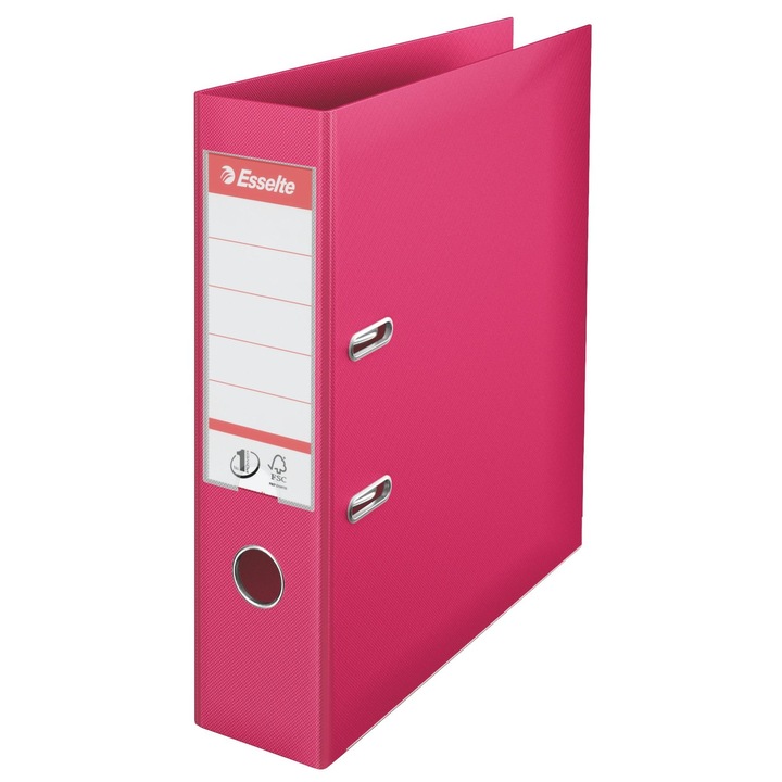 Класьор Esselte No.1 Power, Фуксия, PP / PP, A4, 75 мм