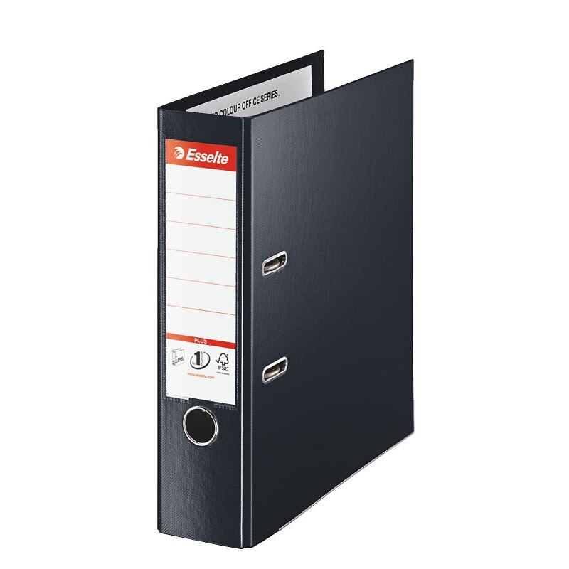 Biblioraft Esselte No.1 Power Jumbo Plus, PP/PP, A4, 80mm, VIVIDA negru