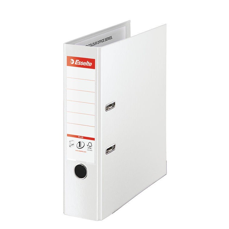 Biblioraft Esselte No.1 Power Jumbo Plus, PP/PP, A4, 80mm, VIVIDA alb