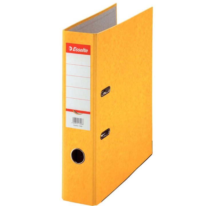 Biblioraft Esselte Rainbow, carton prespan, A4, 75 mm, galben