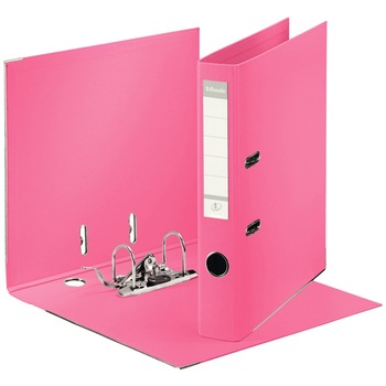 Biblioraft Esselte No.1 Power, PP/PP, A4, 50mm, roz Biblioraft Esselte No.1 Power, PP/PP, A4, 50mm, roz