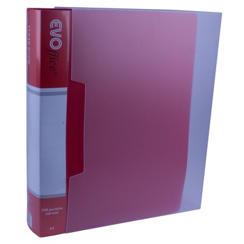 Dosar plastic cu 100 folii EVOffice, rosu Dosar plastic cu 100 folii EVOffice, rosu