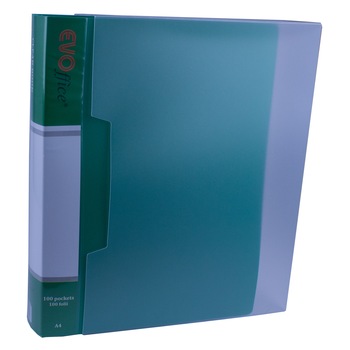Dosar plastic cu 100 folii EVOffice, verde Dosar plastic cu 100 folii EVOffice, verde