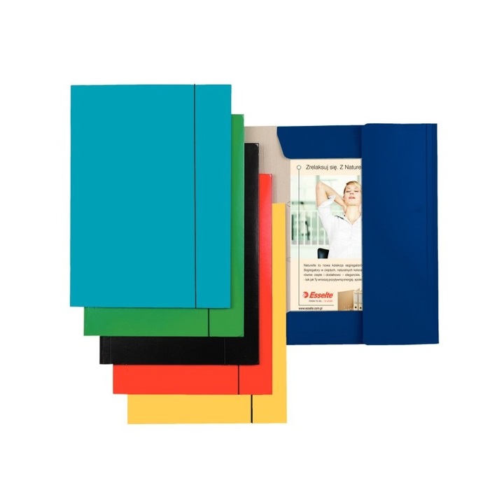 Mapa carton ESSELTE cu elastic albastru deschis Economy