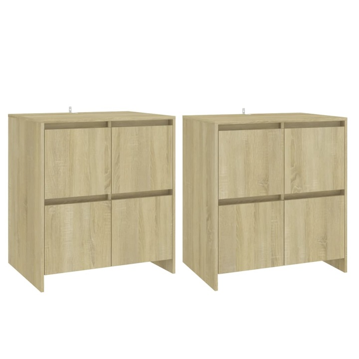 Комплект бюфети vidaXL, 2 бр, дъб сонома, 70x41x75 см, ПДЧ
