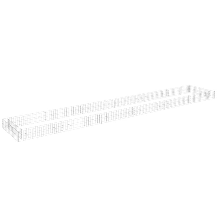 Габион повдигната леха vidaXL, поцинкована стомана, 600x100x20 cм