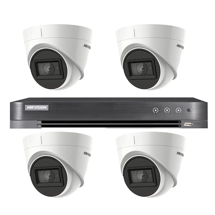 Kit supraveghere video AHD PNI House AHD880, 8 canale, 5MP - DVR/NVR si 2 camere exterior AHD25, 5MP, dome, IP66