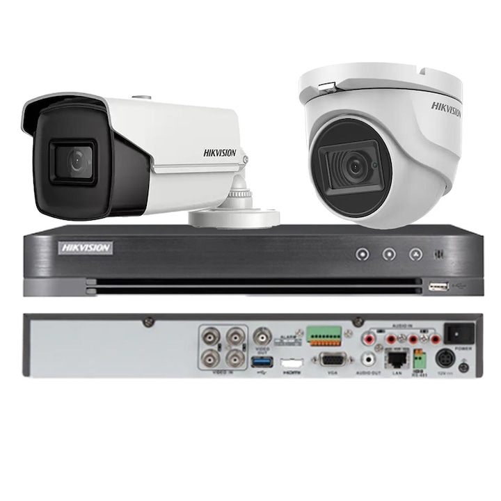 Kit sistem supraveghere profesional Hikvision 8 camere video 2MP, IR 40m