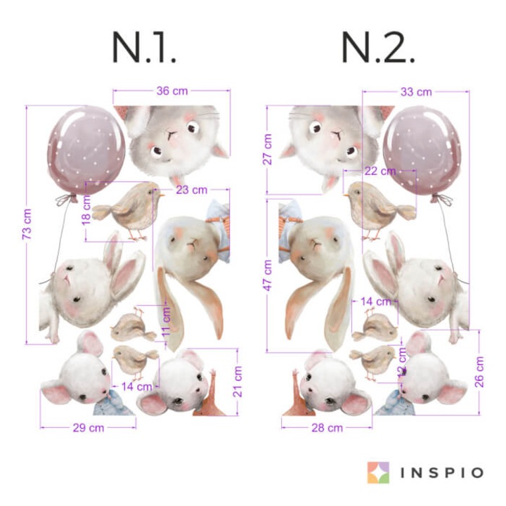 INSPIO Falmatrica ajtó köré - Akvarell állatok