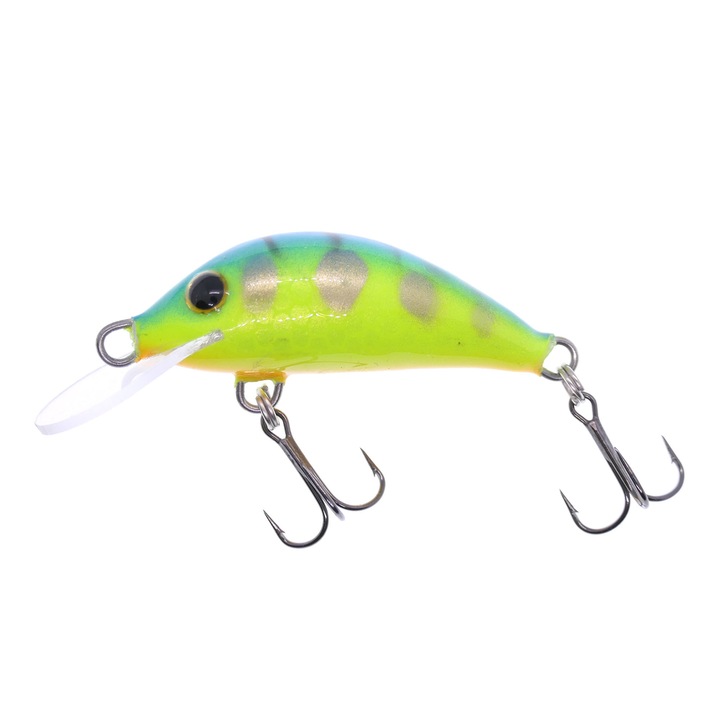 Vobler Gloog Hektor 35NF, 3.5cm, 2gr, Floating, culoarea BFT (Blue Fluo Tiger) pentru clean, pastrav sau biban