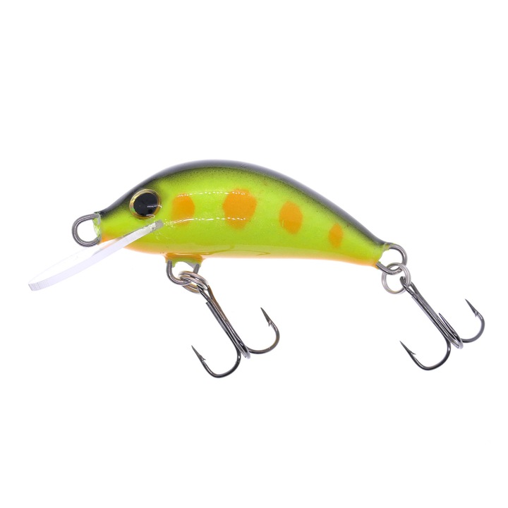 Vobler Gloog Hektor 35NS, 3.5cm, 3gr, Sinking, culoarea TY (Tiger Yellow) pentru pescuitul la clean, pastrav sau biban