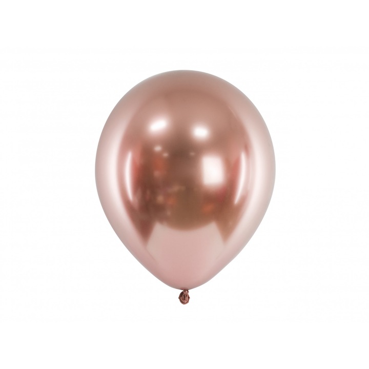 Комплект от 10 балона, PartyDeco, латекс, 30 см, розово злато