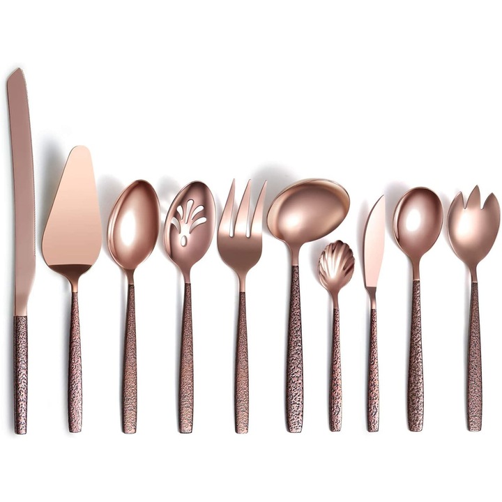 Set tacamuri 10 piese 18/0 inox Berglander CTABR10 Roz auriu/maro
