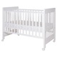 Patut co-sleeping 120x60 cu laterala culisanta total si roti Treppy Dreamy Plus, integral din lemn masiv fag, reglabil pe 5 nivele, include sistem de ancorare, culoare alb