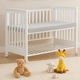 Patut co-sleeping 120x60 cu laterala culisanta total si roti Treppy Dreamy Plus, integral din lemn masiv fag, reglabil pe 5 nivele, include sistem de ancorare, culoare alb