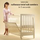 Patut co-sleeping 120x60 cu laterala culisanta total si roti Treppy Dreamy Plus, integral din lemn masiv fag, reglabil pe 5 nivele, include sistem de ancorare, culoare alb