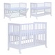 Patut co-sleeping 120x60 cu laterala culisanta total si roti Treppy Dreamy Plus, integral din lemn masiv fag, reglabil pe 5 nivele, include sistem de ancorare, culoare alb