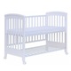 Patut co-sleeping 120x60 cu laterala culisanta total si roti Treppy Dreamy Plus, integral din lemn masiv fag, reglabil pe 5 nivele, include sistem de ancorare, culoare alb