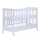 Patut co-sleeping 120x60 cu laterala culisanta total si roti Treppy Dreamy Plus, integral din lemn masiv fag, reglabil pe 5 nivele, include sistem de ancorare, culoare alb