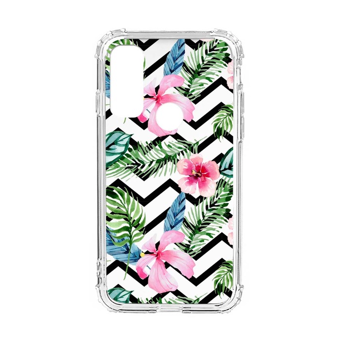 Husa Anti Shock Silicon Compatibila Cu Motorola Moto E20, Tropical, Military Grade Drop Protection, AS 49