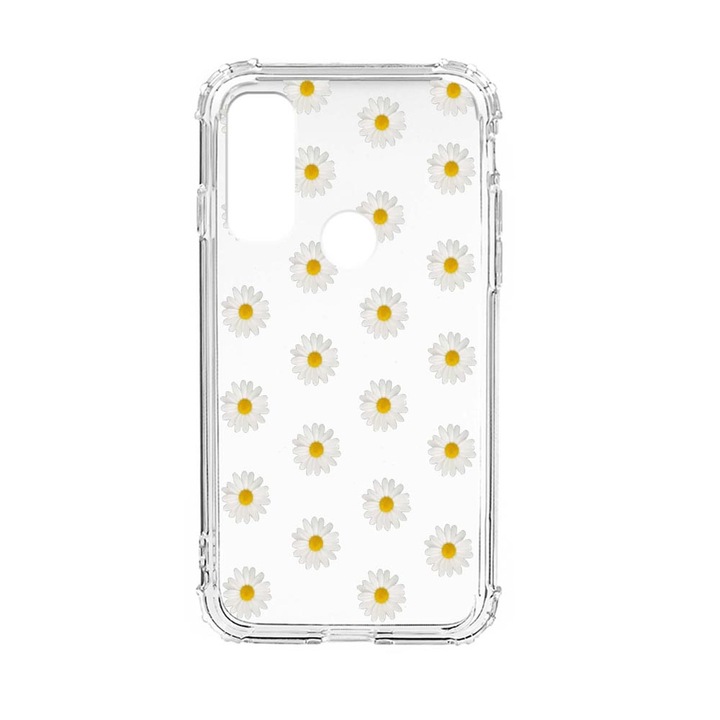 Husa Anti Shock Silicon Compatibila Cu Motorola Moto E20, Happy Flowers Daisy, Military Grade Drop Protection, AS 513