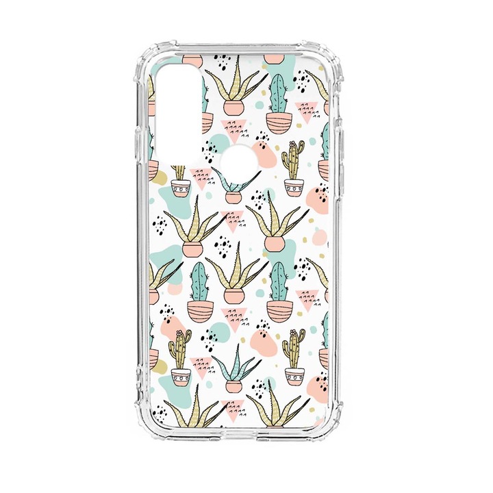 Husa Anti Shock Silicon Compatibila cu Motorola Moto E20, Cactus, Military Grade Drop Protection, AS 774