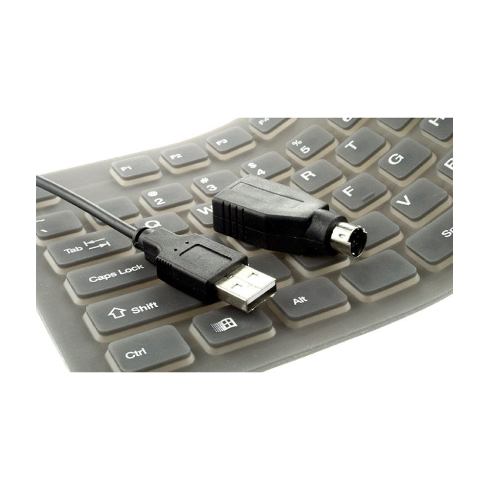 Гъвкава клавиатура, usb или ps2, черна - eMAG.bg