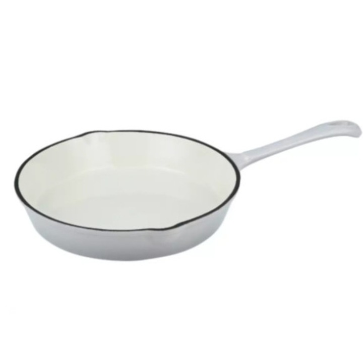 Чугунен тиган Kinghoff KH 1519, 25.5 cm, Индукция, Незалепващо покритие, Бял