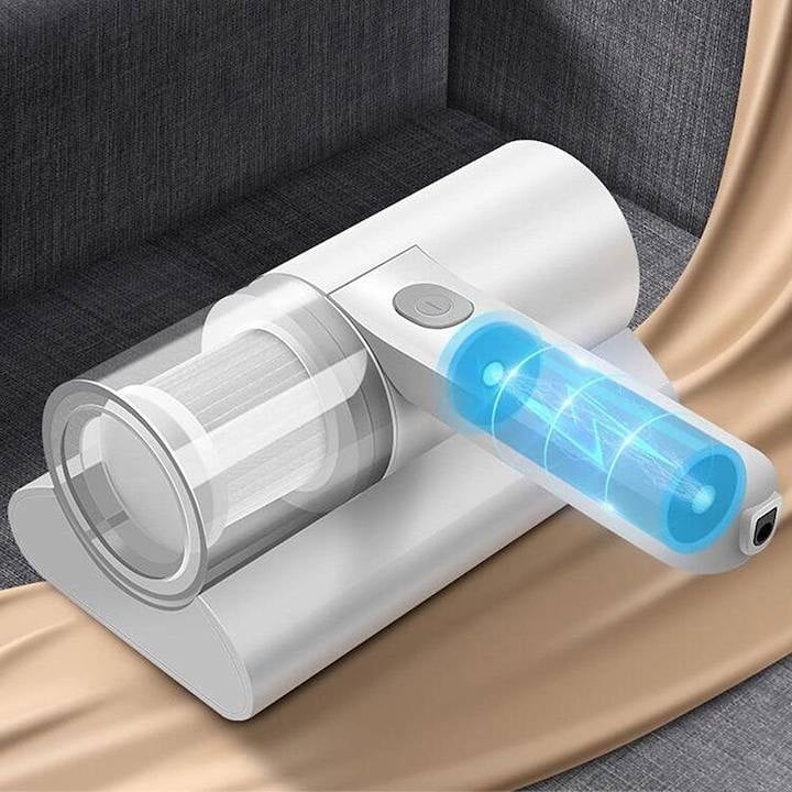 Aparat de igenizare si aspirator antiacarieni, Sterilizare ultravioleta, Baterie, 50 W, Alb