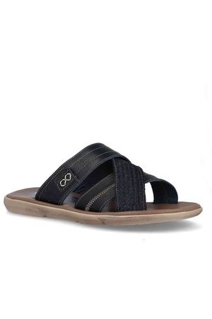 Slapi barbatesti din piele naturala, Vias Dj Santa Bleumarin EU 46 ...