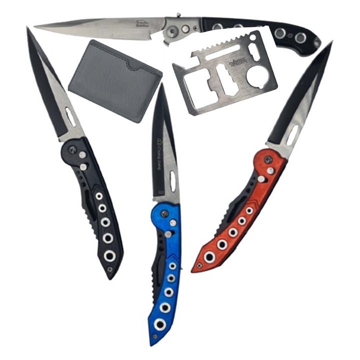 Kit supravietuire, 4 bricege 5 gauri, model B.A.S, 21.5 x 3, multicolor, card multifunctional, Dalimag