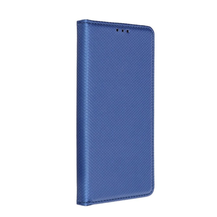 Husa tip carte, compatibila cu Samsung Galaxy A13 5G / A04s, model Smart Book Case, material textil, albastru