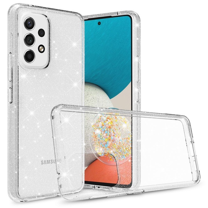 Кейс PhonePlusBG, За Samsung Galaxy A33 5G, Lily Crystal Glitter брокат, Блестящ, Прозрачен