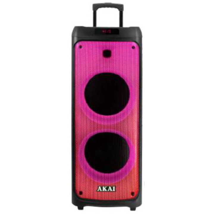 Aktív hordozható hangszóró Akai Party Speaker 1010, 100 W, Bluetooth, USB, mikrofon, távirányító, fekete